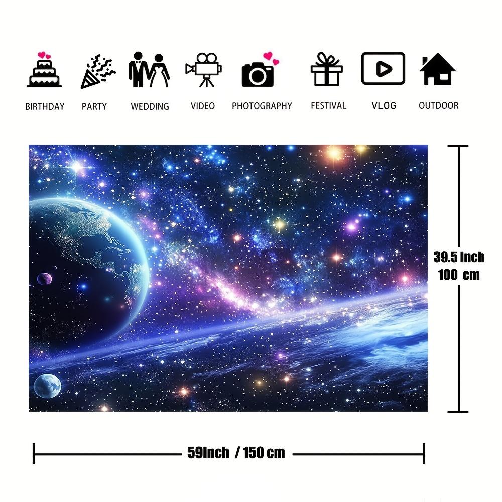 1pc universe dream galaxy background polyester fiber star background with earth and halo purple and blue space theme