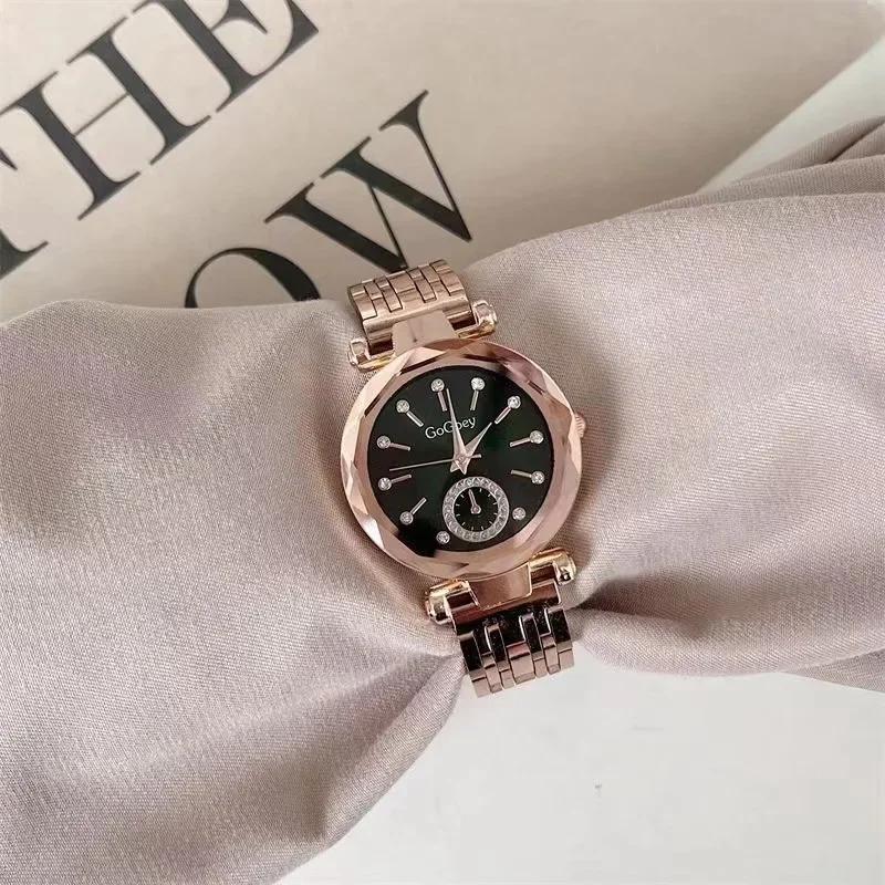 Ladies Watch Luxury Fashion Watch for Women Stainless Steel Quartz Wristwatches Gift