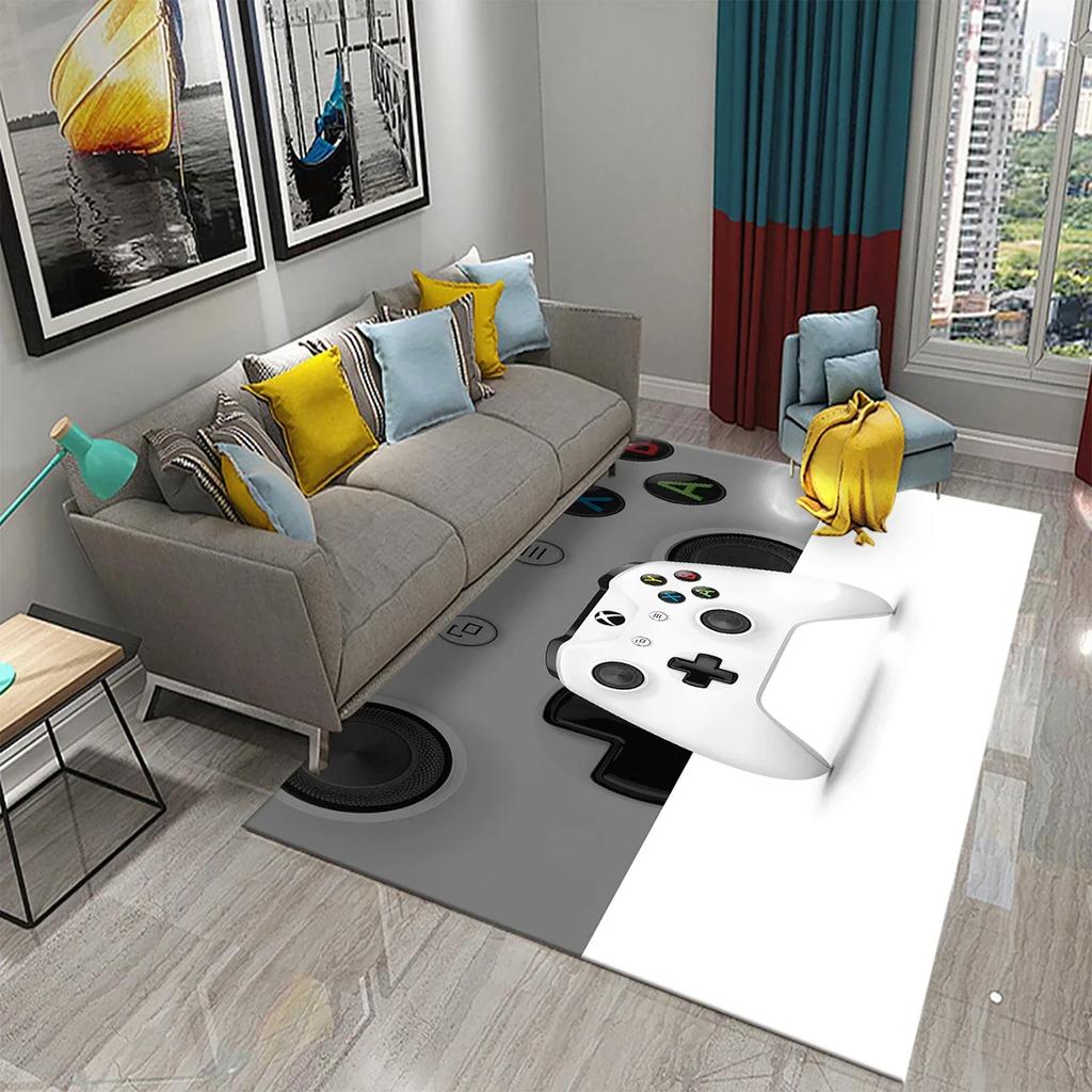 Anime Game Controller Children's Play Area Carpet Children's Game Floor Mat Cartoon 3D Pattern Living Room Decorative Carpet