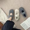 2025 Winter New Round Head with Velvet Thermal Cotton Shoes Versatile Mary Jane Platform Commuter Fluffy Women's Single Shoes