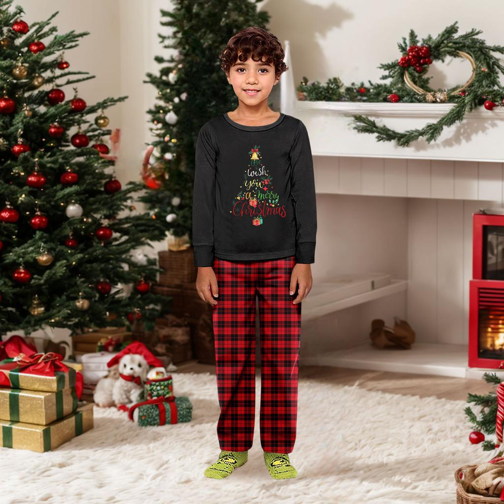 Tisk roztomilá rodinná sada pyžam, domácí oblečení, rodinná sada dlouhý rukáv top kalhoty