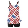 Women’s Sleeveless Tankini Top and Shorts Set Star Print Swimwear Two Piece Swimsuit Athletic Bathing Suit for Summer Beach Pool