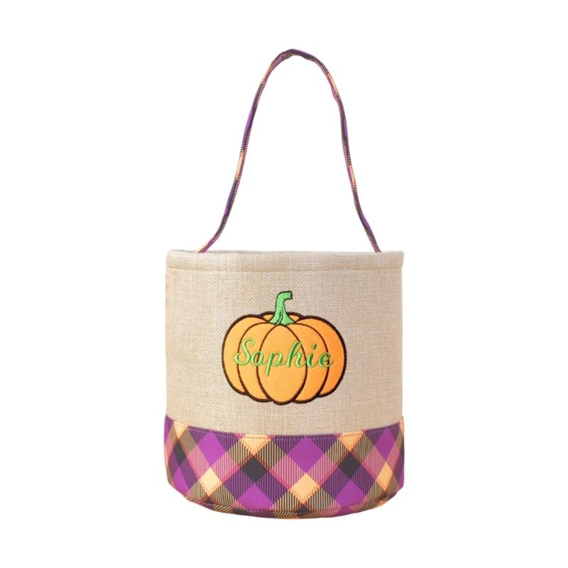 Fabric Trick or Treating Bucket Bag Friendly Halloween Party Accessory For Children Candy Collection