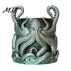 Durable Pla Plant Container 3D Printed Octopus Planter with Tray, Creative Succulents Flower Pot, Weather-Resistant Charming Garden Decor Planting