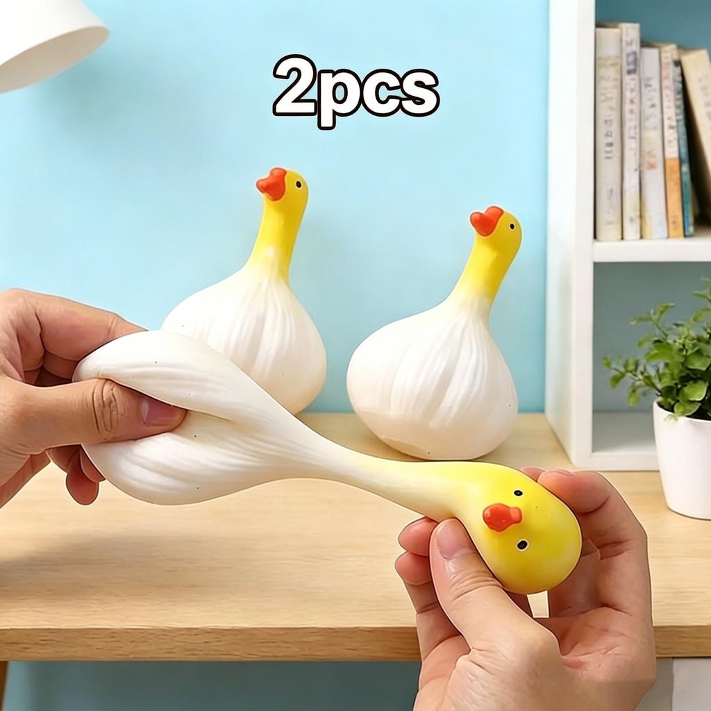 2PCS Garlic Scented Duck Squishy Toys Creative Slow Rebound Duck Dolls Office Stress Relief Figures