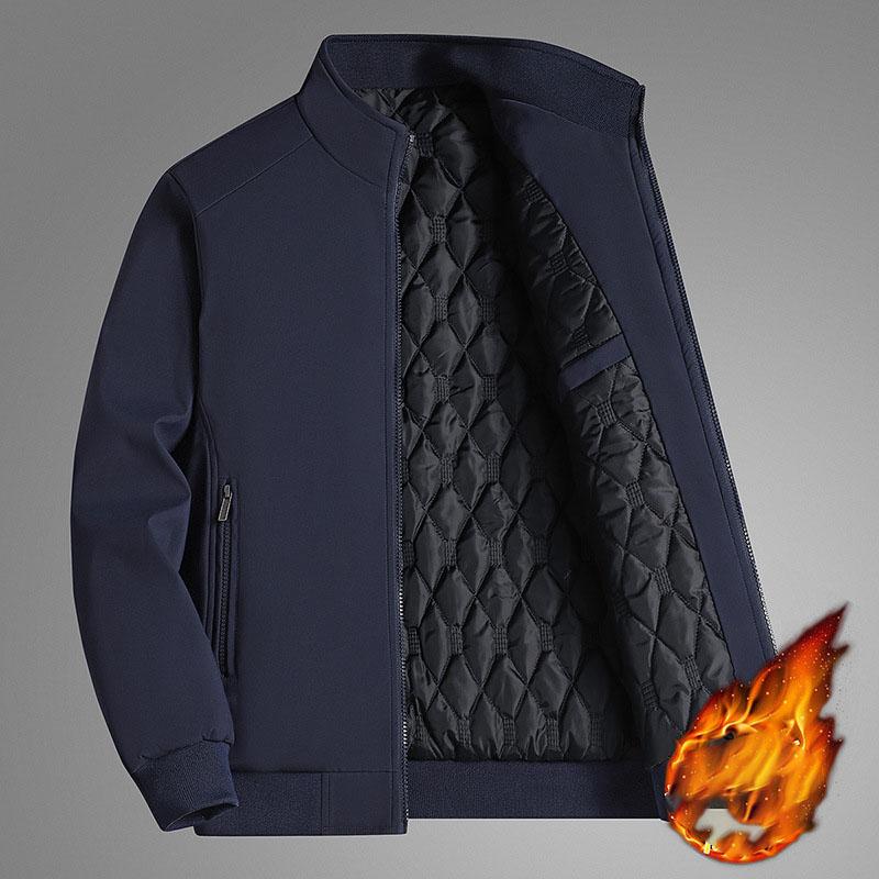 Waterproof Warm Business Solid Winter Men Casual Hick Stand Collar Jacket Plus Size