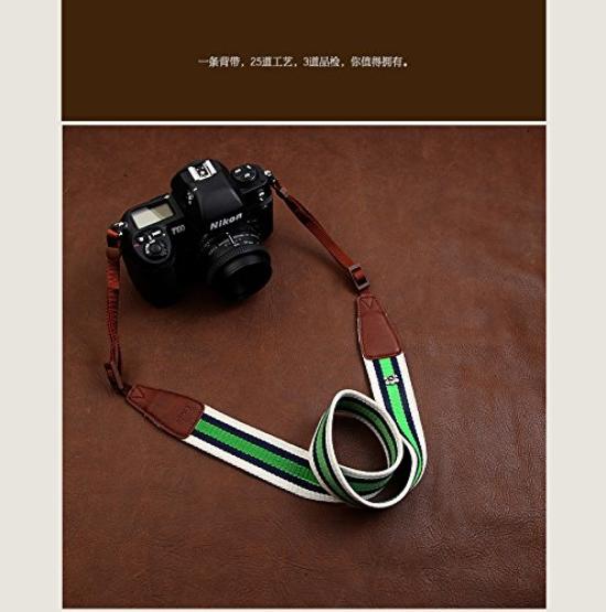 Camera Strap A10 Type CAM8116 Cam-in Basic/Universal B0901, White/Deep Blue/Green, Cotton,