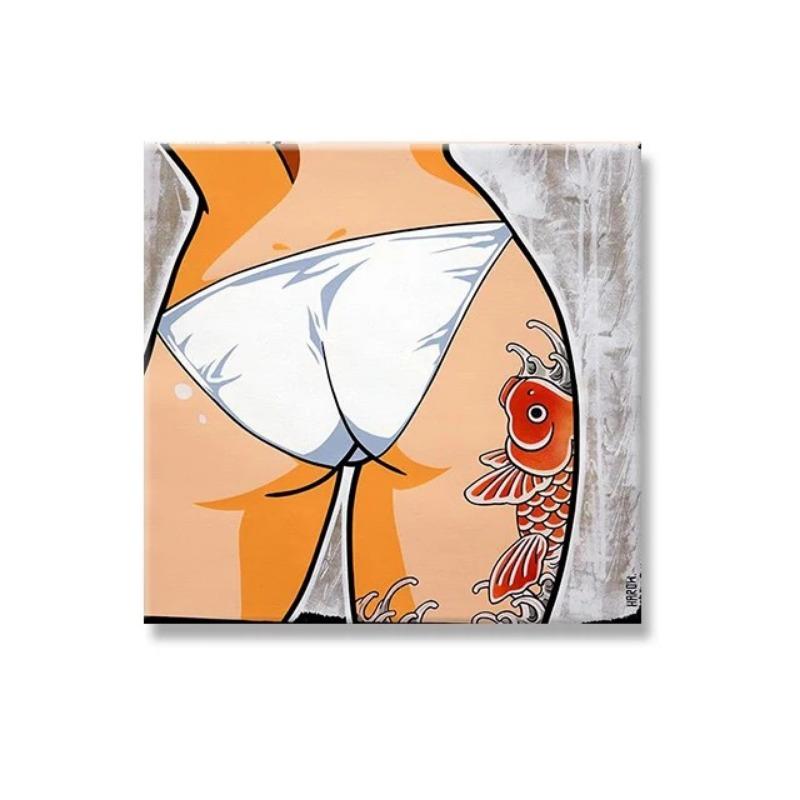 Çizgi Roman Manga Kızının Popo Resimleri Tuval Duvar Sanatı Posterleri Modern Otel Odası Ev Banyo Karikatür Duvar Dekoru Duvar Resmi Cuadros Sanatı