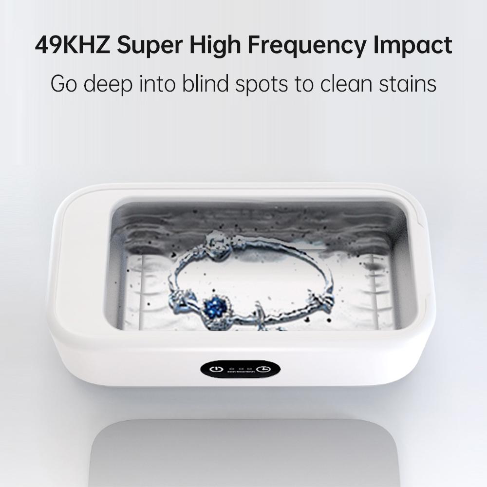 Sonic Wave Jewelry Cleaner 49kHz Professional Cleaner Machine with One Button Control 3-Level Timer