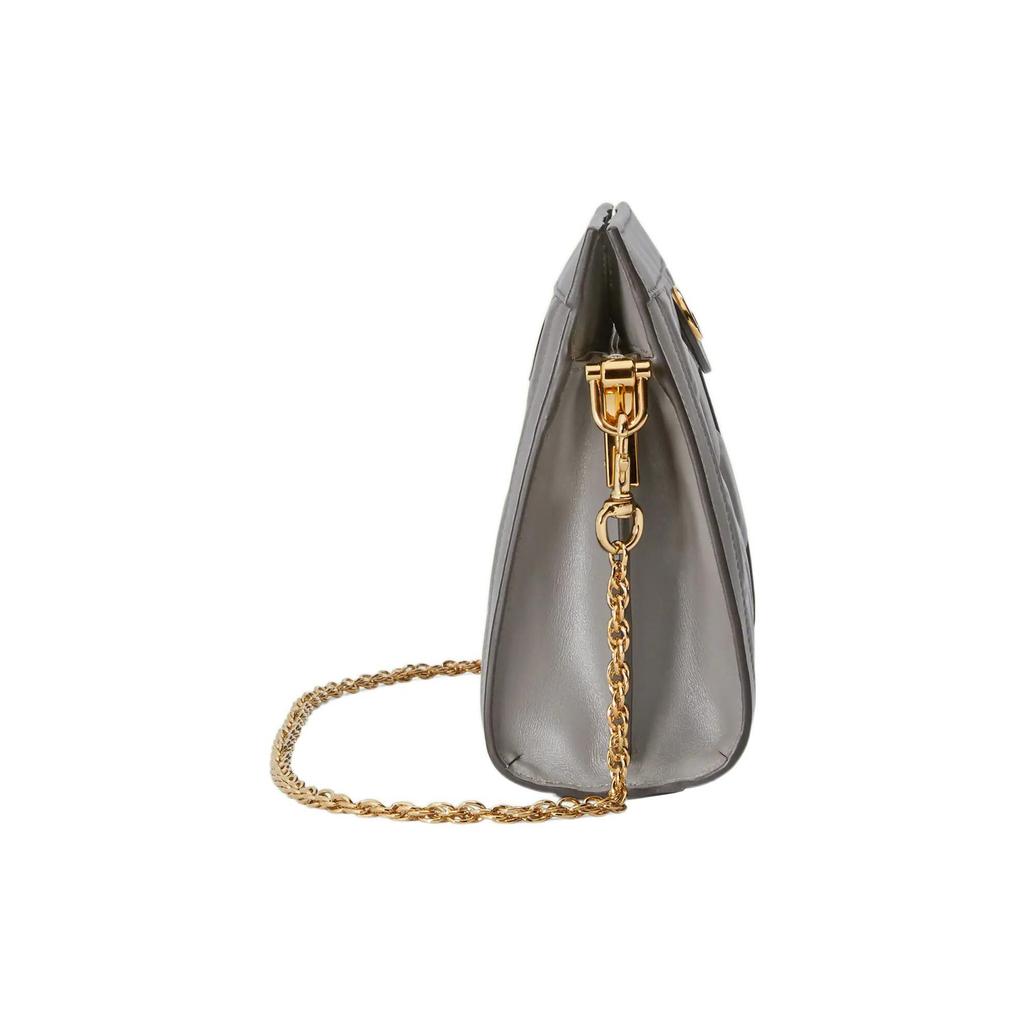 Gucci GG Matelassé Gold Logo Chain Canvas Backpack Leather Chain Bag Women Backpack Gray 702200-UM8HG-1563