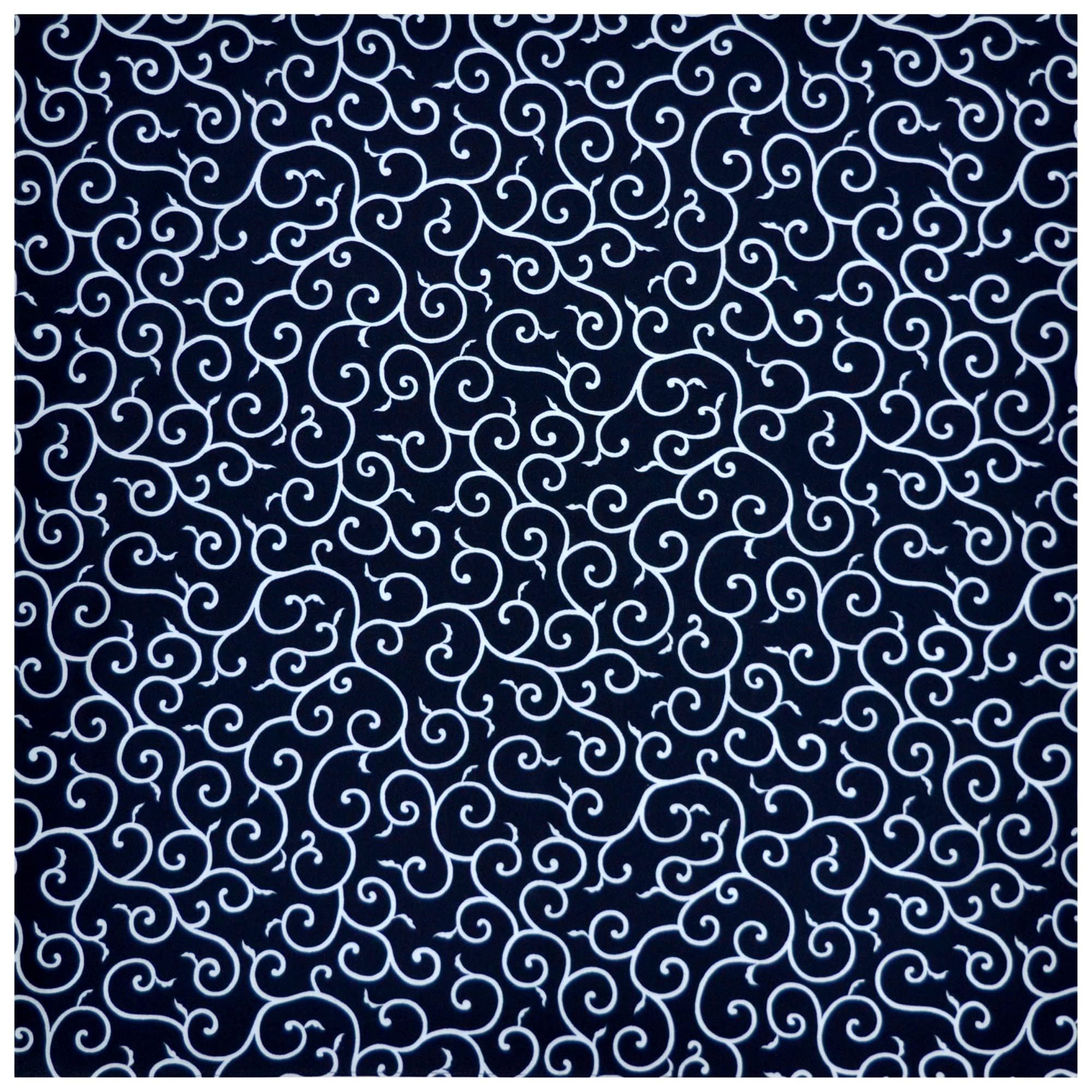 

Japanese Pattern Handkerchief Bandana Chief Furoshiki 52cm x 52cm Made in Japan Arabesque [Ai Ai] Approx. (11. (Navy))