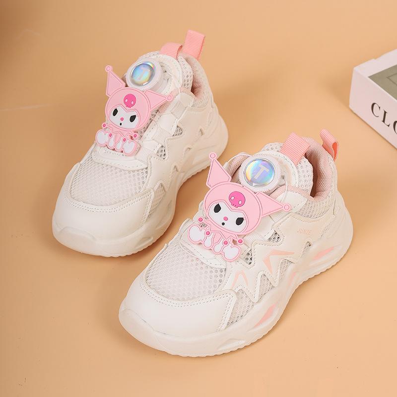 

Rotary buckle children s sneakers 2025 new mesh breathable boys and girls little white shoes student casual shoes cartoon 37 розовый