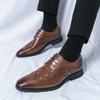Large size formal derby shoes men's fashion solid color suit leather shoes British style business casual leather shoes