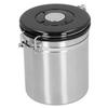 Coffee Beans Sealing Jar Canister Container with Exhaust Valve Spoon for Home KitchenSilver