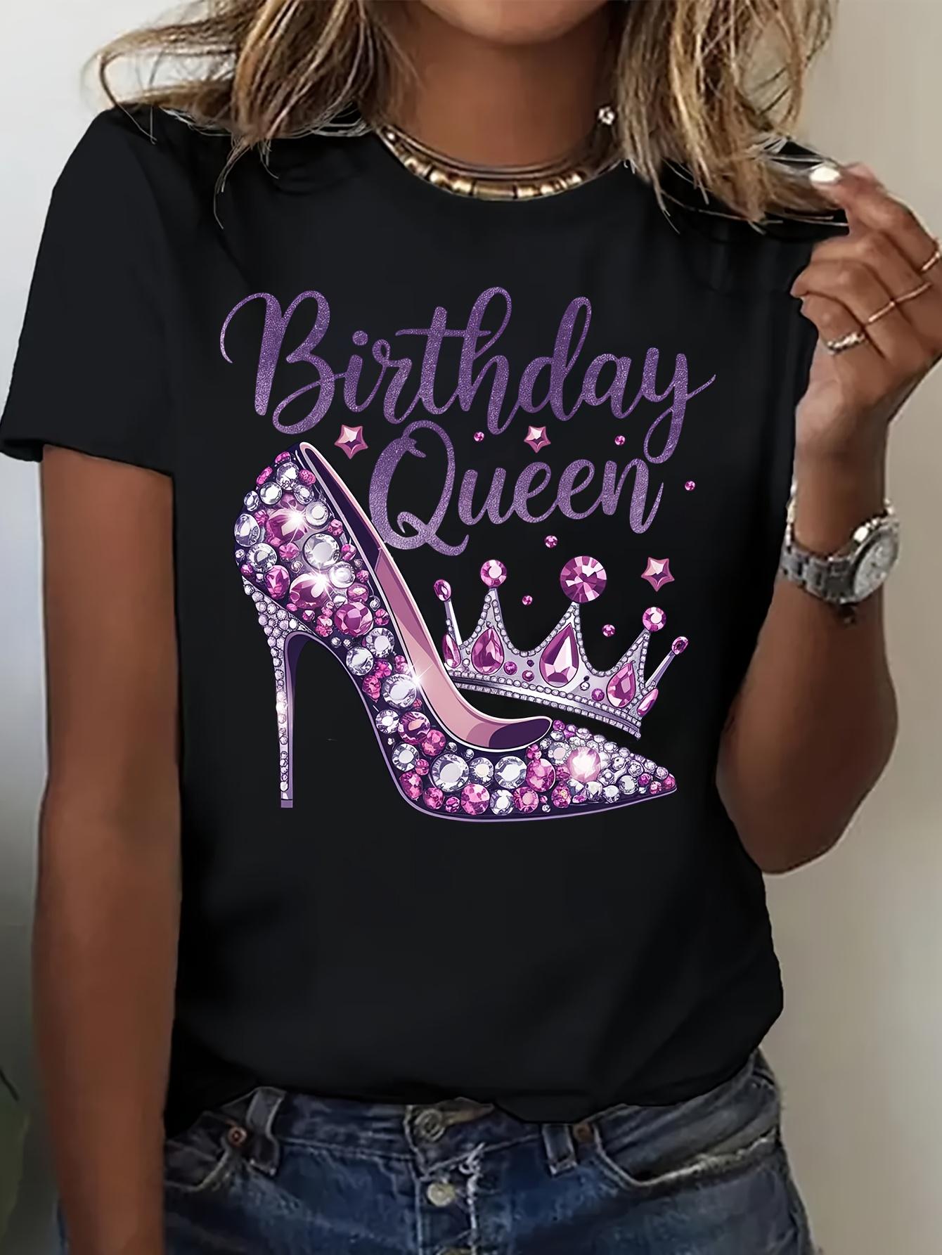 Birthday Queen High Heel Crown T-shirt XXXL