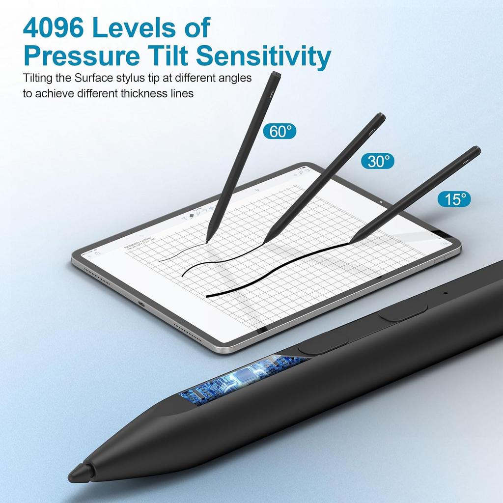 Surface Pro Pen Stylus for Microsoft Surface Pro 11/X/9/8/7/6/5/4/3, Surface Go/Surface Laptop/Studio/Book 4/3/2 Stylus Pen with Palm Rejection, 4096