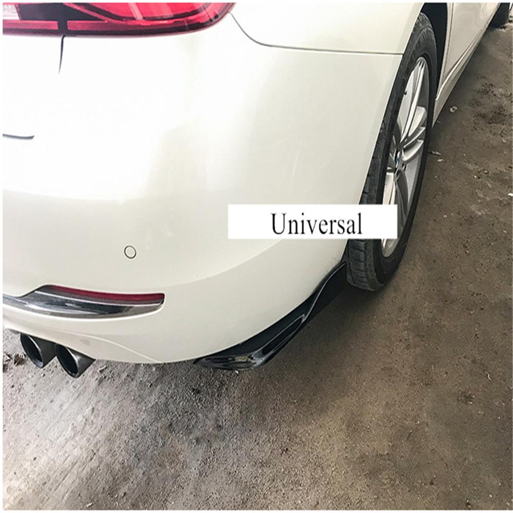 Universal Car Rear Bumper Spoiler Canards Fins Anti-Crash Diffuser Lip Wrap Kits