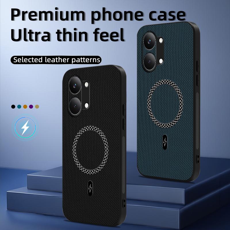 For Poco X8 Pro Magnetic Wireless Charging Phone Case For Poco X8 Pro Max Leather Texture Shockproof Cover For POCO X8 Pro Max
