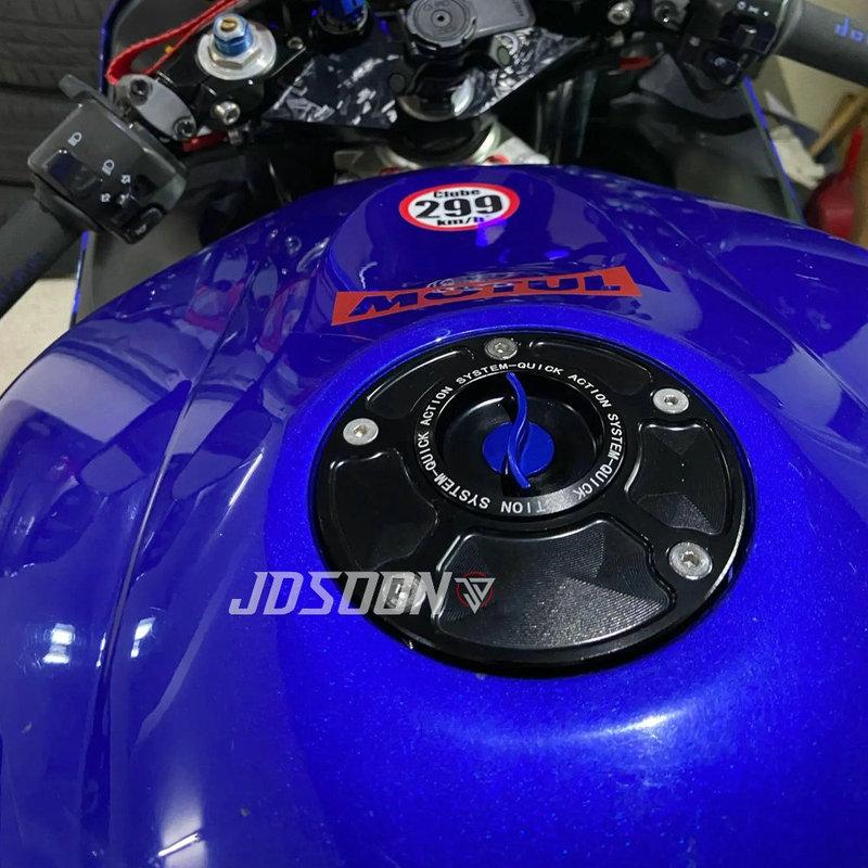 For YAMAHA YZF-R3 YZF-R6/S YZF-R7 YZF-R1 YZF R1M FZ 1 FZ6 FZ8 Quick Release Keyless CNC Fuel Tank Cap Airbox Cover Motorcycle