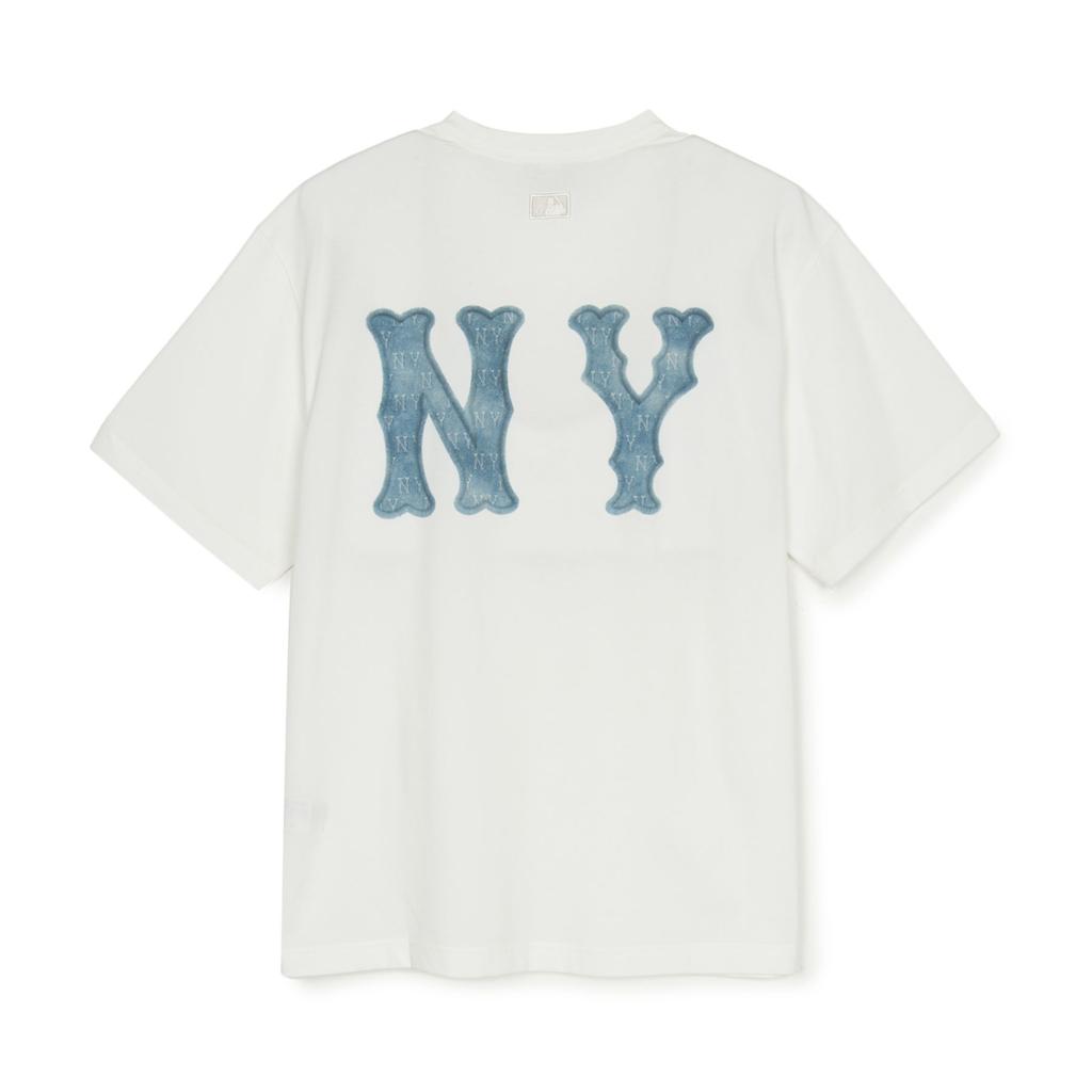 MLB New York Yankees Coopers Oversize Rundhals Kurzarm T-Shirt Herren T-Shirt Weiß 3ATSB1053-50IVS
