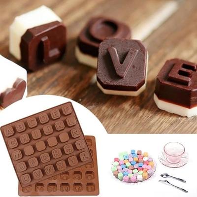 26 Alphabet-Kuchendekor-Fondantform Eiswürfelherstellungsform Buchstaben Silikonform DIY Schokoladenkekse Gebäck Desserts Backwerkzeug