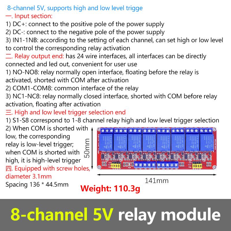 1 1 1 6 8 Channel Relay Module 1V 11V 11V Optocoupler Isolation Relay Board For Arduino
