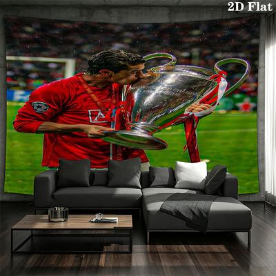 Cristiano Ronaldo Wall Tapestry Aesthetic Wall Hanging Printed Fabric Blanket Decorative Tapestries for Bedroom Living Room Home Decor