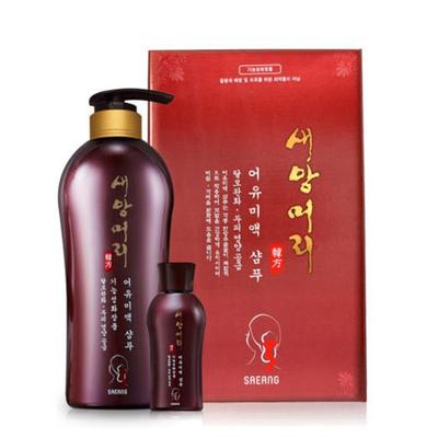 Saeangmeori Anti-hair Loss Herbal Shampoo Containing Biotin, Fish Oil Liquid 500ml+60ml + Foam Cleansing, 1 Piece