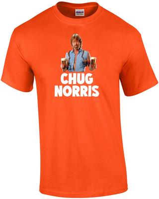 Chug Norris - Maglietta Parodia/Gioco di Parole sulla Birra di Chuck Norris