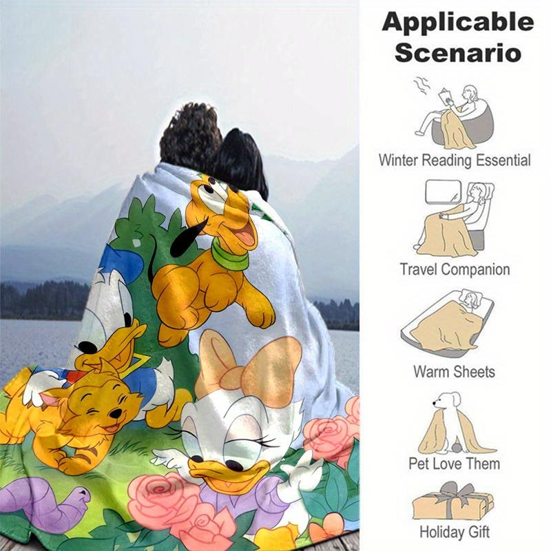 1pc, Pluto Donald Duck Daisy Duck Pluto Doggy Friends Blanket Home Decor, Couch Throw, Outdoor Blanket, Gift, Flannel Coverlet