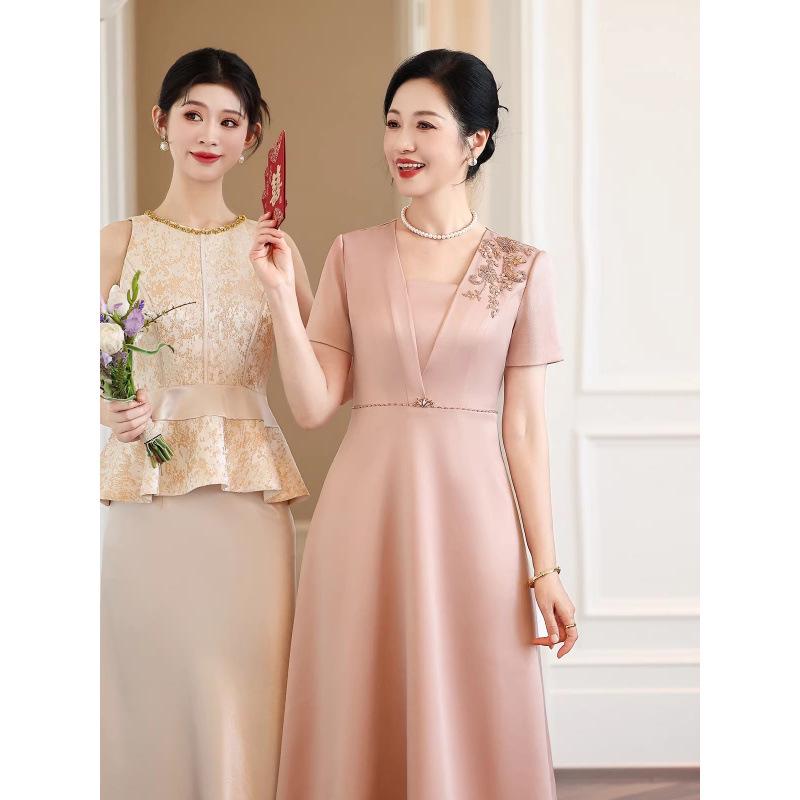 NRM8001 Elegant Pink Wedding Banquet Dress for Mother of the Bride, 2026 New Style