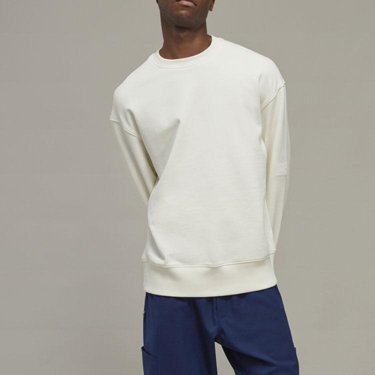 Y-3 SS23 Solid Color Crew Neck Long Sleeve Pullover Sweatshirt Unisex sweatshirt White IB4800