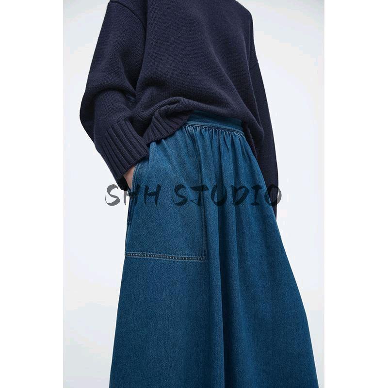 CS Spring New Women's Clothing Fashion Style Easiest for Match Standard Edition Mid-Length Denim Skirt 1256709