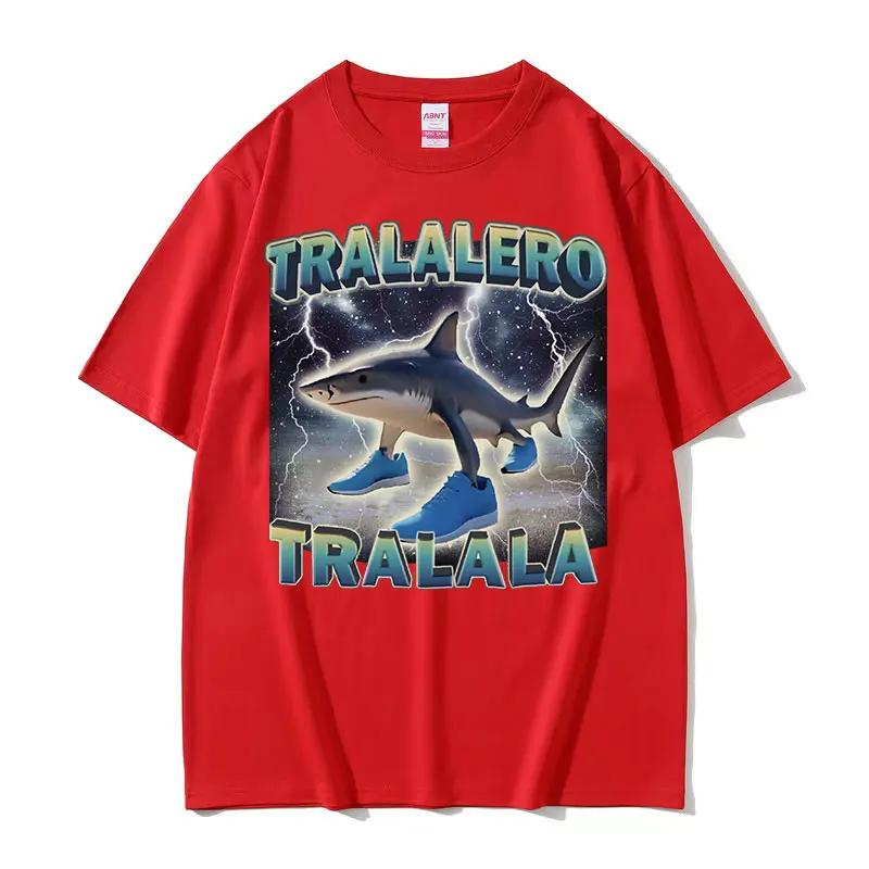 Tralalero Tralala Funny Shark Meme T-shirt Fashion Cozy Shark with Shoes Gifts T Shirts Women Casual Hot Sale  T Shirt