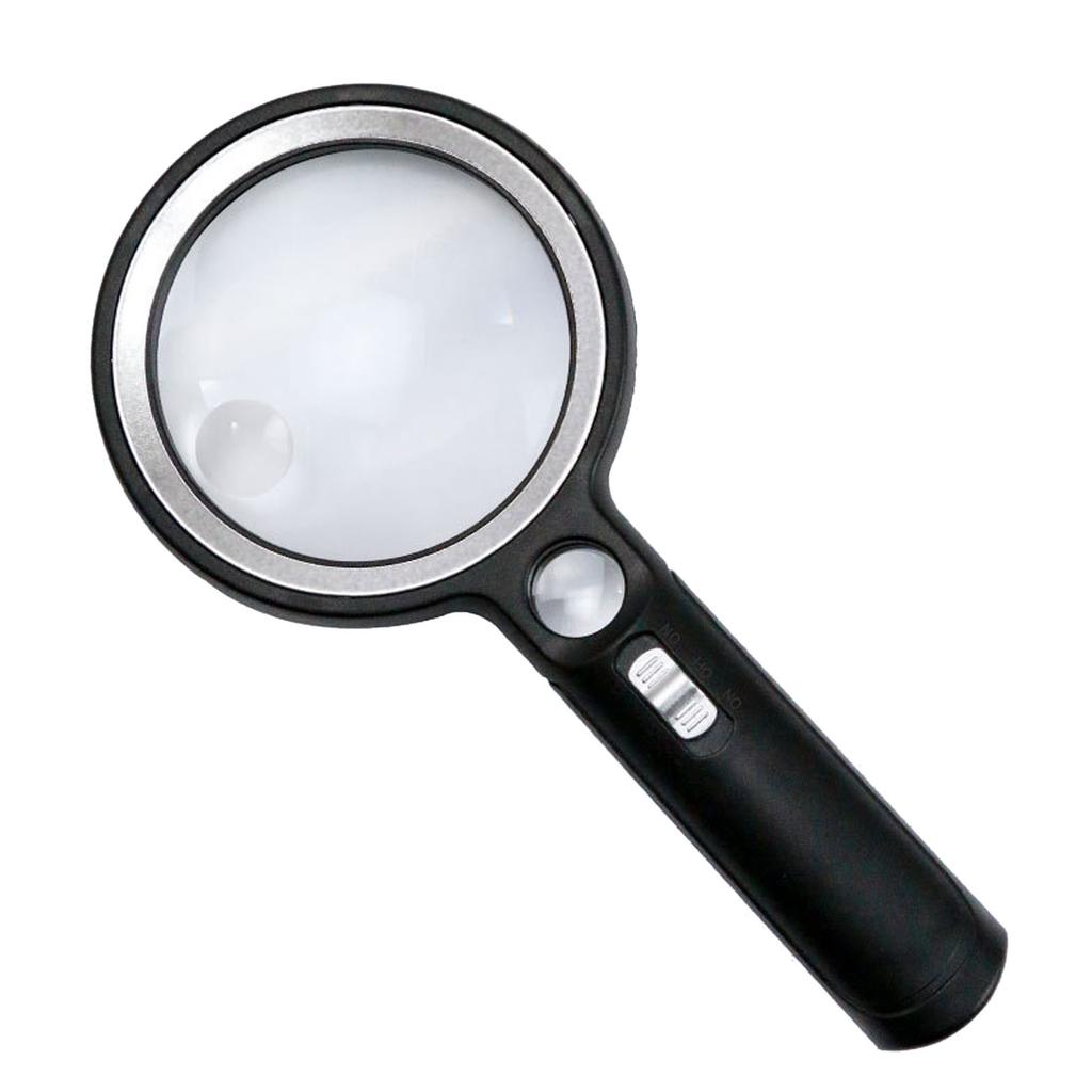 Magnifying Glass 5X 13X 20X Handheld Magnifier UV Light with 30pcs LED for Rding Inspection
