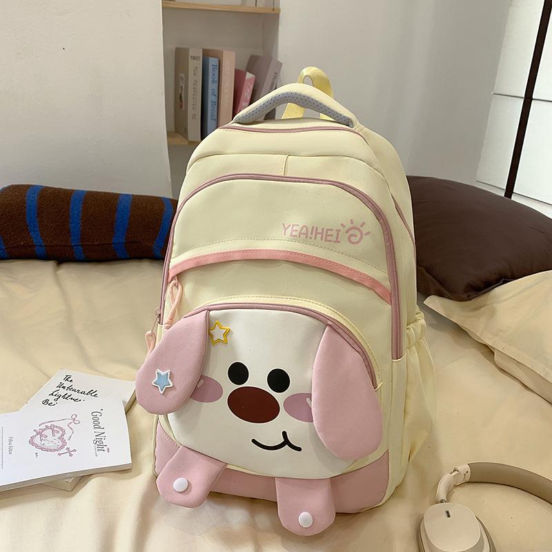 New high-value, fresh and sweet original style cute dog backpack women's lightweight large-capacity backpack
