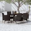 7 Pcs Garden Dining Set with Cushions