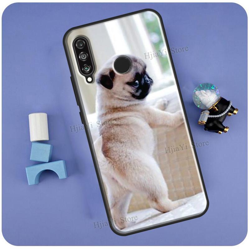Cute Pug Dog Case For Huawei P50 Pro P20 P30 P40 Mate 20 Lite P Smart 2019 Nova 5T Honor 50 Lite 9X 8X