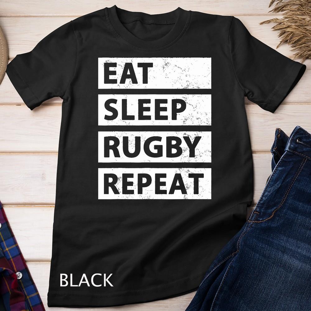 

Rugby Player Eat Sleep Rugby Repeat Funny Rugby Unisex T-shirt S