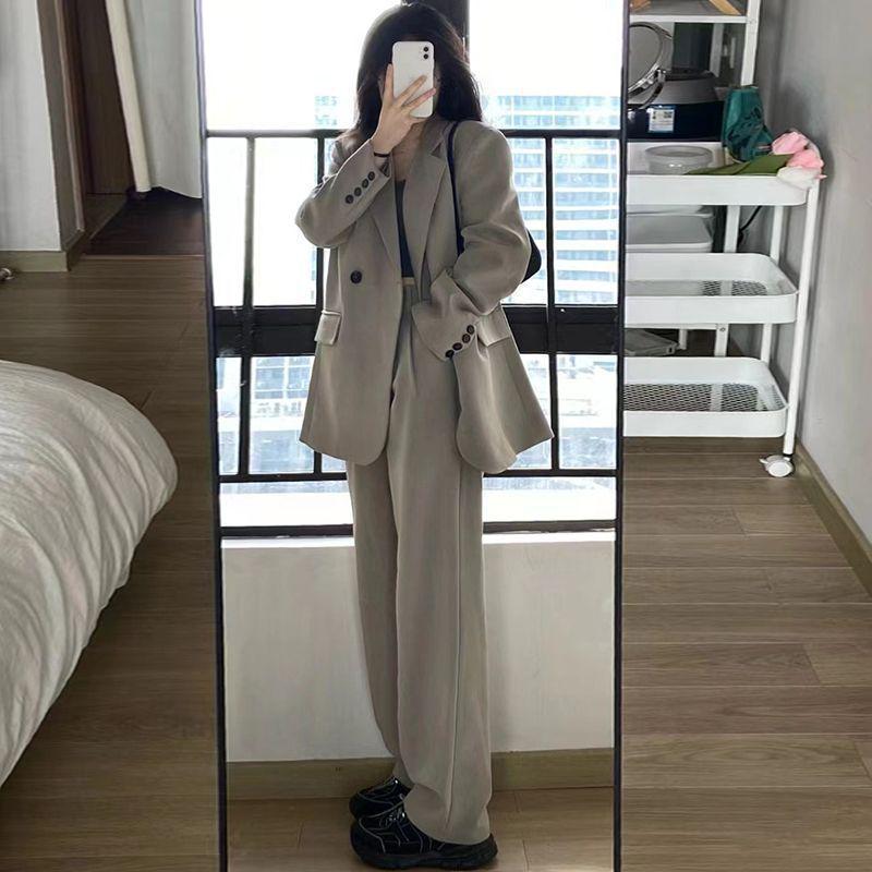 Women's Fashionable Slimming Loose-Fit Two-Piece Suit Jacket - Korean Style for Spring/Autumn 2026