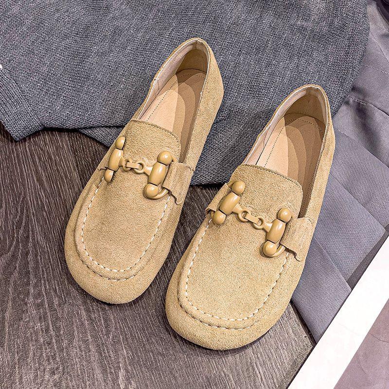 Season Hot Kids Small Kuo Love~ Horse Buckle Retro Thick Bottom Comfortable Casual Doudou Shoes Trendy Wear-resistant Spring