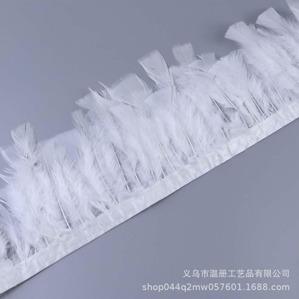 Feather 10-15Cm Large Flat Cloth Edge Stage Clothing Material Turkey Feather Cloth Belt Car Doll Diy Decoration