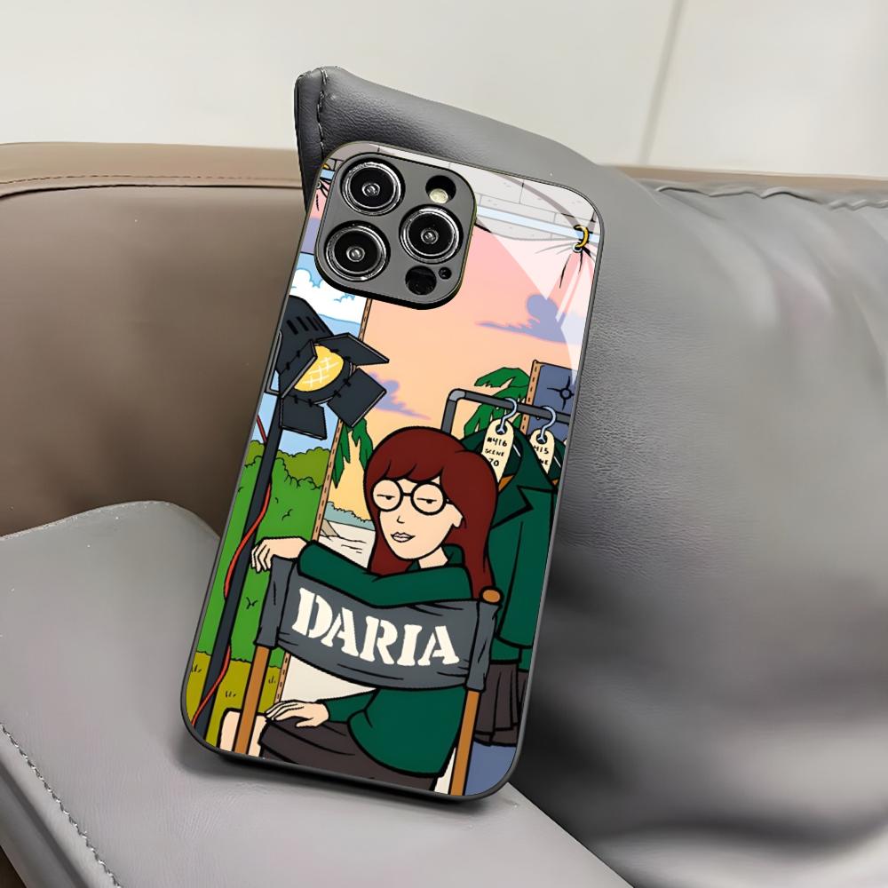 Anime D-Daria Phone Case for Iphone 17 Air 16 15 14 12 11 13 Pro Max Mini X Xr Xs Puls Black Glass Cover