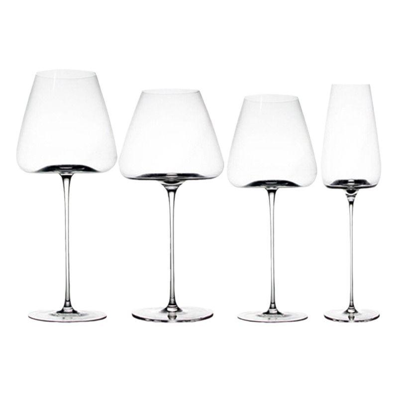 Belly-Shaped Crystal Red Wine Glass Set: Two-Piece High-Stemmed Glasses with Indented Bottom, Perfect for Gifts and Celebrations