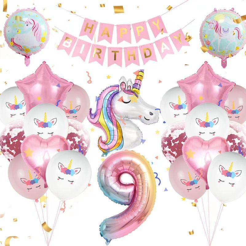 

Unicorn-themed Digital Balloon Set for Children s First Birthday Scene Decoration. Unicorn Cartoon Balloon Set Unicorn Digital Set 9