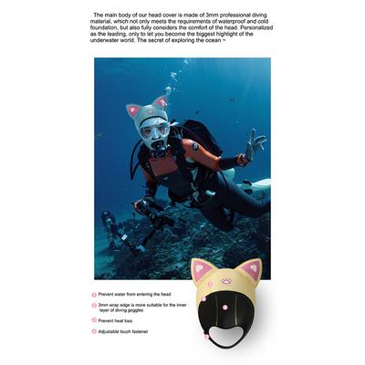 XMZ276 Cagoule de plongée à oreilles de chat 3mm Néoprène Chapeau étanche Combinaison de plongée