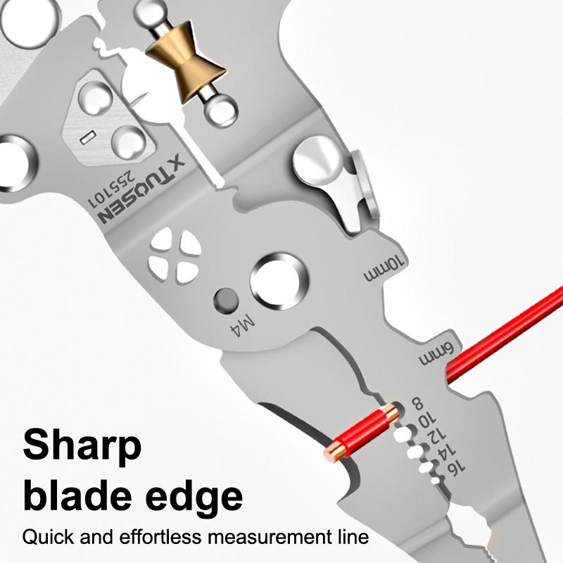 Foldalbe Wire Stripping Pliers Voltage Testing Cable Cutting Crimping Pliers Multifunctional Wire Stripper Electrician Pliers