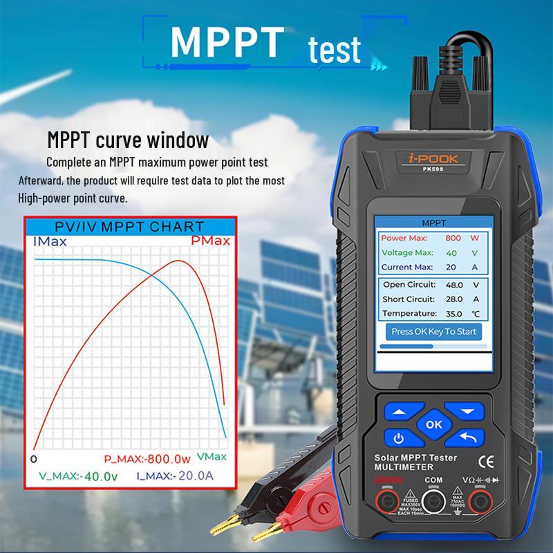 Multifunctional 2KW Solar Panel Meter: Voltage, Current, & Power Curve Digital Display Multimeter