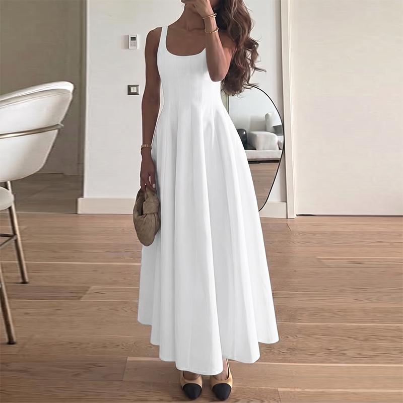 ZANZEA Women Summer Square Collar Casual Elegant Sleeveless Long Dress S
