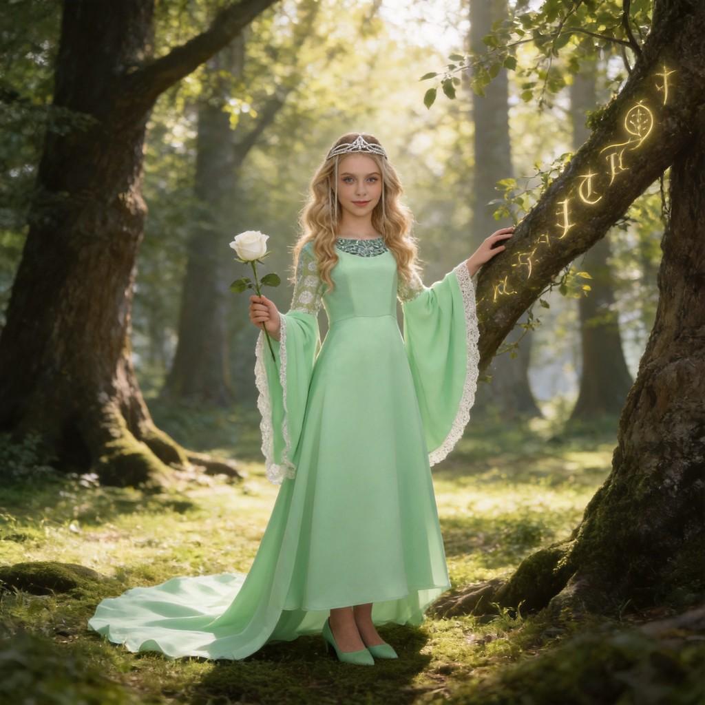 The Lord Of The Rings Arwen Green Cosplay Dress For Halloween And Role Play Events